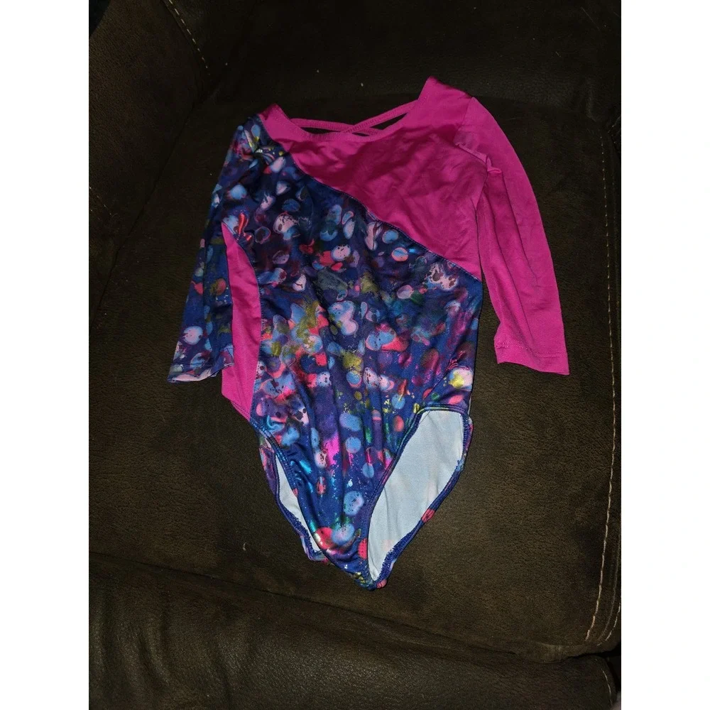 Future star gymnastics dance leotard and‎ athletic shorts size child small 6 7